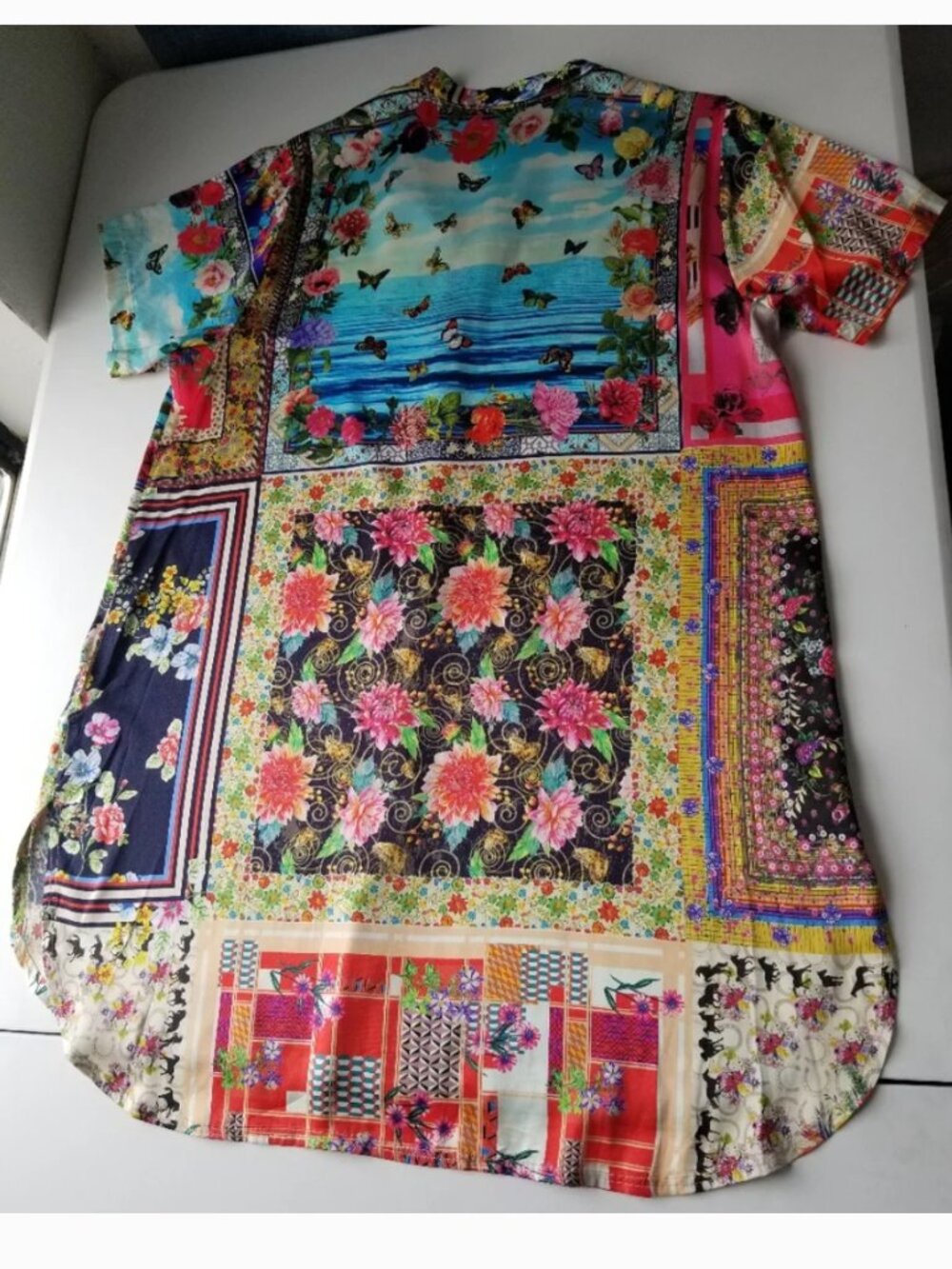 Johnny Was Silk Button Up Collared Tunic/Dress - Picture 5 of 12